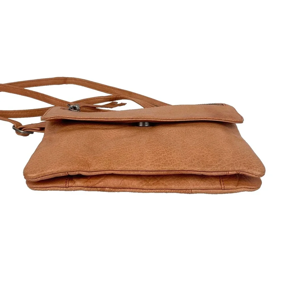 Day & Mood Leather Shoulder Bag Adjustable Strap Salmon Color Pockets Soft Fine!